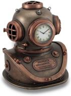 🕰️ bronze and copper finish mark v dive helmet resin desk clock - 4 x 5 x 4.5 inches in copper logo