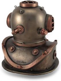 img 1 attached to 🕰️ Bronze and Copper Finish Mark V Dive Helmet Resin Desk Clock - 4 x 5 x 4.5 Inches in Copper