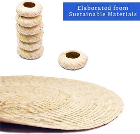 img 1 attached to 🌿 Handcrafted Natural Woven Round Placemats and Napkin Set