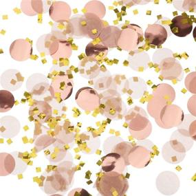 img 4 attached to 🌹 Розовые конфетти точки из золота: 1,76 унции круглой тканевой бумаги для столового конфетти на свадьбы и дни рождения (2,5 см)