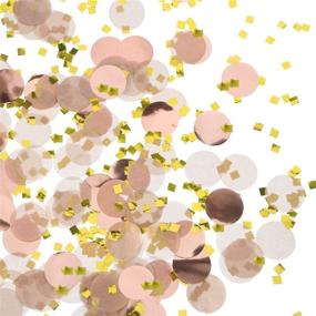 img 2 attached to 🌹 Розовые конфетти точки из золота: 1,76 унции круглой тканевой бумаги для столового конфетти на свадьбы и дни рождения (2,5 см)