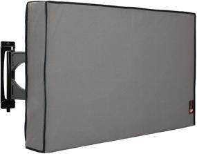 img 4 attached to 📺 Серый чехол для наружного плоского телевизора 32 дюйма - водонепроницаемый и прочный при любой погоде