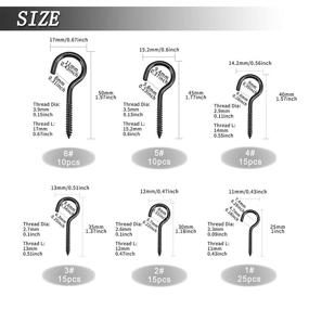 img 3 attached to ECKJ Small Screw Hooks Assorted