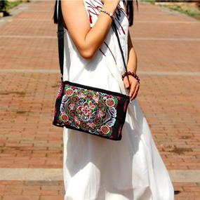 img 3 attached to 👜 PHEVOS Crossbody Pockets Embroidered Women's Handbags & Wallets, Perfect for Style and Convenience