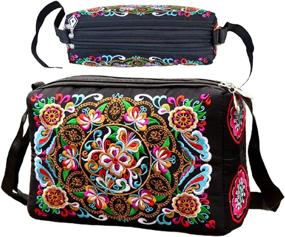 img 4 attached to 👜 PHEVOS Crossbody Pockets Embroidered Women's Handbags & Wallets, Perfect for Style and Convenience