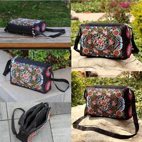 img 1 attached to 👜 PHEVOS Crossbody Pockets Embroidered Women's Handbags & Wallets, Perfect for Style and Convenience