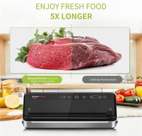 img 3 attached to 🔒 Food Saver Vacuum Sealer Machine: Built-In Air Sealing System with Vacuum Sealer Kits - Prevent Dehydration and Freezer Burn, Dry/Moist Model Ideal for Sous Vide-Black