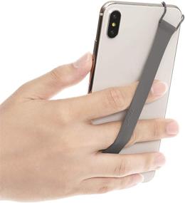 img 4 attached to 📱 TFY Security Silicon Hand Strap Holder - Compatible with iPhone 13 Pro Max, Galaxy Note 9, and other smartphones (Gray)