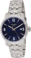 ⌚ женские часы tissot prc 200, нержавеющая сталь, синий циферблат, кварцевый механизм (модель: t0554101104700) логотип