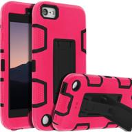 ⚙️ ipod touch 7th generation case with kickstand - heavy duty shockproof rugged cover for apple ipod touch 6th generation (2019) - rose, anti-scratch & anti-fingerprint protection logo