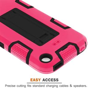 img 2 attached to ⚙️ iPod Touch 7th Generation Case with Kickstand - Heavy Duty Shockproof Rugged Cover for Apple iPod Touch 6th Generation (2019) - Rose, Anti-Scratch & Anti-Fingerprint Protection