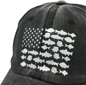 img 3 attached to Vintage Dad Hats for Kids - Adjustable Baseball Cap with Waldeal Boy Printing Fish Flag Design (Ages 3-12 Years)