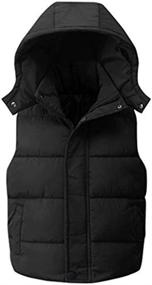 img 4 attached to 🧥 Unisex Kids Winter Warm Down Padded Vest Hooded Zipper Sleeveless Jacket Waistcoat Outwear 5-12T