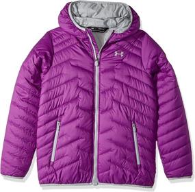 img 2 attached to 🧥 Stay Warm and Stylish with Under Armour Girls' ColdGear Reactor Hooded Jacket