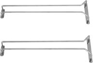 🍷 универсальный и стильный хромированный винный держатель для бокалов (2 штуки) - 16 дюймов длиной, крепится под шкафом, проволочная вешалка, отделка хромом. логотип