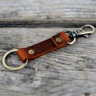 🔑 jjnusa genuine leather keychain keyring: stylish and durable key accessory logo