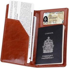 img 4 attached to XEYOU Дорожный кошелек Обложка для паспорта Мягкая кожаная обложка для паспорта с 2 одинаковыми багажными бирками и багажным ремнем