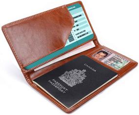 img 1 attached to XEYOU Дорожный кошелек Обложка для паспорта Мягкая кожаная обложка для паспорта с 2 одинаковыми багажными бирками и багажным ремнем