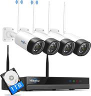 📷 hiseeu wireless security camera system: 2k resolution, two way audio, 1tb hard drive, ip66 waterproof, motion alert, mobile & pc remote, plug & play - 24/7 motion recording logo