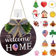 🍂 versatile fall welcome sign with interchangeable seasonal ornaments for front door decor" логотип