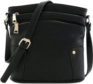 triple pocket medium crossbody black women's handbags & wallets logo