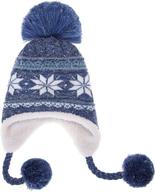 🧣 fanzero women's girls knit beanie scarf mask set - soft, warm, fleece-lined winter ski hat with pompom logo