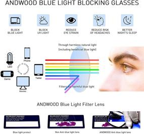 img 1 attached to ANDWOOD Blue Light Blocking Glasses for Small-Faced Women and Men, Rose Gold Round Metal Frame, Clear Bluelight Blocker for Computer Usage