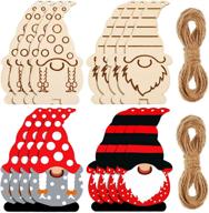 🎅 gnome wooden christmas hanging ornaments - 24 pieces for diy craft making & winter decorations logo