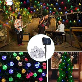 img 2 attached to 🌞 UPOOM Solar String Lights: 50 LED Multi-Colored Crystal Ball Fairy Lights for Outdoor Garden Décor, Waterproof & Long Lasting