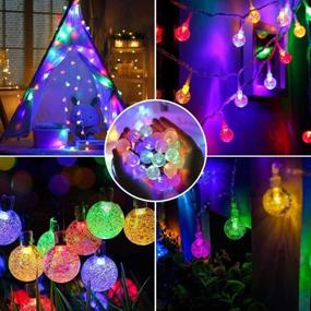 img 1 attached to 🌞 UPOOM Solar String Lights: 50 LED Multi-Colored Crystal Ball Fairy Lights for Outdoor Garden Décor, Waterproof & Long Lasting