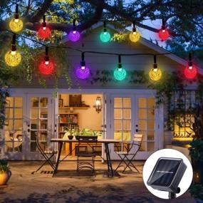 img 4 attached to 🌞 UPOOM Solar String Lights: 50 LED Multi-Colored Crystal Ball Fairy Lights for Outdoor Garden Décor, Waterproof & Long Lasting