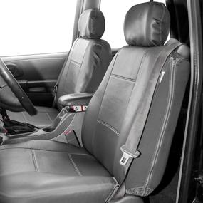 img 1 attached to FH Group PU309SOLIDGRAY102 Gray Front PU Leather Seat Cover