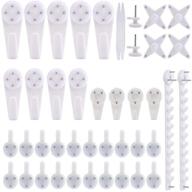 📸 invisible non-marking wall picture hooks set - 42 piece plastic kit for hanging photos, clocks & more on drywall logo