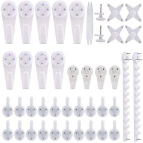 img 4 attached to 📸 Invisible Non-Marking Wall Picture Hooks Set - 42 Piece Plastic Kit for Hanging Photos, Clocks & More on Drywall