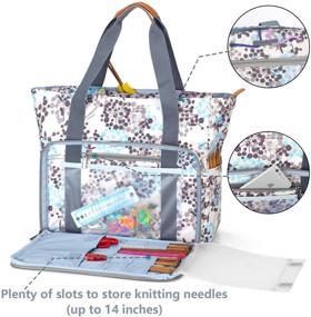 img 2 attached to 🧶 Teamoy Knitting Bag, Travel Yarn Storage Tote Organizer for Yarn, Unfinished Projects, Crochet Hooks, Knitting Needles, and Accessories – Lightweight, Water-Resistant, Large Capacity Design in Vibrant Dandelion Print