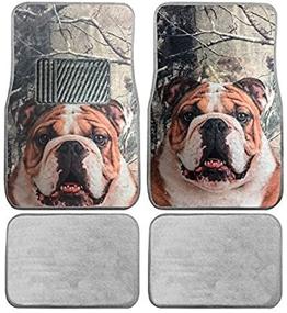 img 2 attached to 🚘 Enhance Your Ride with British Bulldog Custom Designed 4pc Car Truck SUV Front & Rear Seat Carpet Floor Bulldogs Doggy Mats