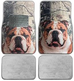 img 1 attached to 🚘 Enhance Your Ride with British Bulldog Custom Designed 4pc Car Truck SUV Front & Rear Seat Carpet Floor Bulldogs Doggy Mats