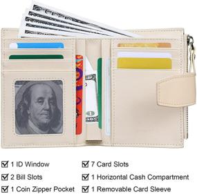 img 2 attached to Genuine Leather Compact Blocking Women's Handbags & Wallets with Enhanced Wallet Features