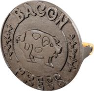 🥓 hic bacon press and steak weight: premium cast iron tool with wooden handle for perfectly grilled panini, burgers, bacon, and sausage logo