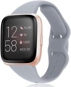 img 4 attached to 🌟 Премиум мягкие силиконовые ремешки для Fitbit Versa 2 - совместимые с Versa 1/Versa Lite/Versa SE - прочные спортивные браслеты для женщин и мужчин