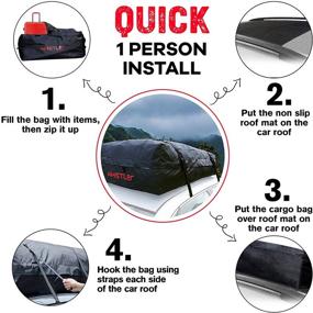 img 1 attached to 🚙 Ultimate 100% Waterproof Roof Top Cargo Carrier Bag Bundle with Non-Slip Mat - Perfect for Any Car, SUV or Van (15 Cubic Feet)