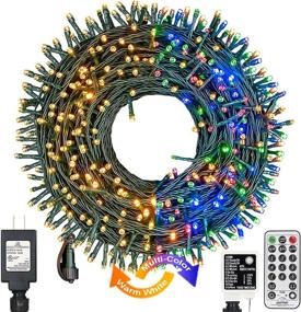 img 4 attached to 🎄 Decute 99FT 300LED Color Changing Christmas Lights: Waterproof, Extendable, 11 Modes with Timer & Remote Control – Warm White & Multicolor String Lights for Indoor and Outdoor Decor