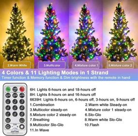 img 3 attached to 🎄 Decute 99FT 300LED Color Changing Christmas Lights: Waterproof, Extendable, 11 Modes with Timer & Remote Control – Warm White & Multicolor String Lights for Indoor and Outdoor Decor