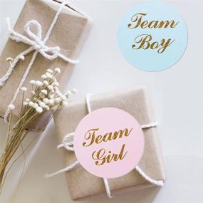 img 2 attached to 🎀 80-Pack of 2” Gold Gender Reveal Stickers: Team Boy and Team Girl Baby Shower Labels