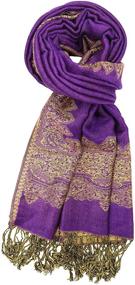 img 2 attached to Achillea Elegant Reversible Paisley Pashmina Women's Accessories