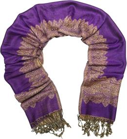 img 3 attached to Achillea Elegant Reversible Paisley Pashmina Women's Accessories