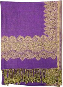 img 1 attached to Achillea Elegant Reversible Paisley Pashmina Women's Accessories