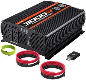 img 4 attached to 🔌 POTEK 3000W Power Inverter - 4 AC Outlets, DC 12V to 110V AC Car Inverter with 2 USB Port and Bluetooth Connectivity