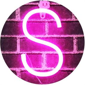 img 4 attached to 💡 Pink Light Up Letters Neon Signs, Marquee Wall Decor for Christmas, Birthday Party, Bar - Valentine’s Day Words, Letter S