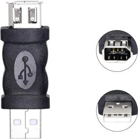 img 1 attached to 🔌 Конвертер CERRXIAN Firewire IEEE 1394 6 Pin Female в USB Male - Идеально подходит для принтера, цифровой камеры, КПК, сканера, жесткого диска